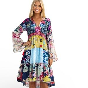 Johnny Was silk Dunas dress NWT